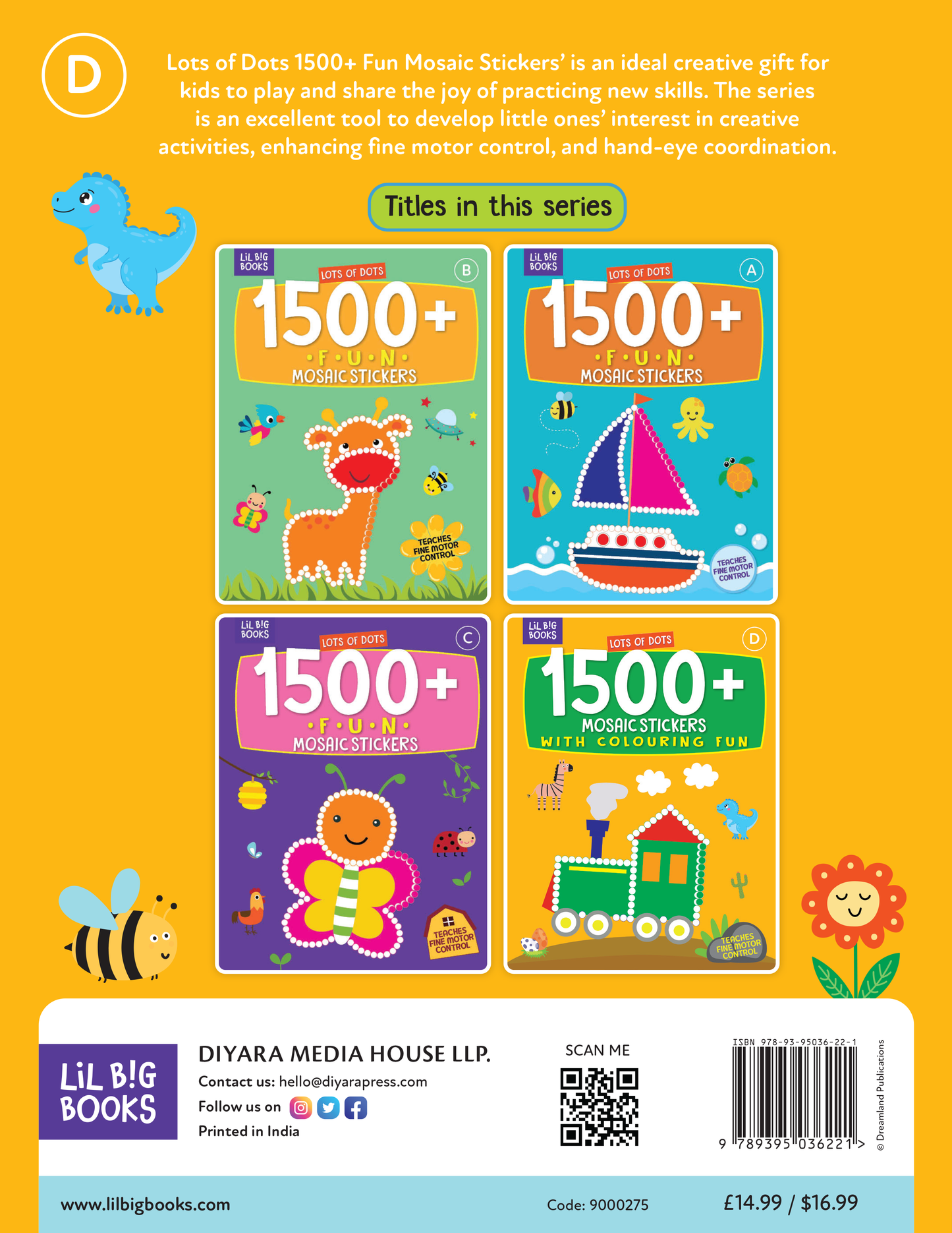 Lots Of Dots 1500 + Mosaic Stickers With Colouring Fun D