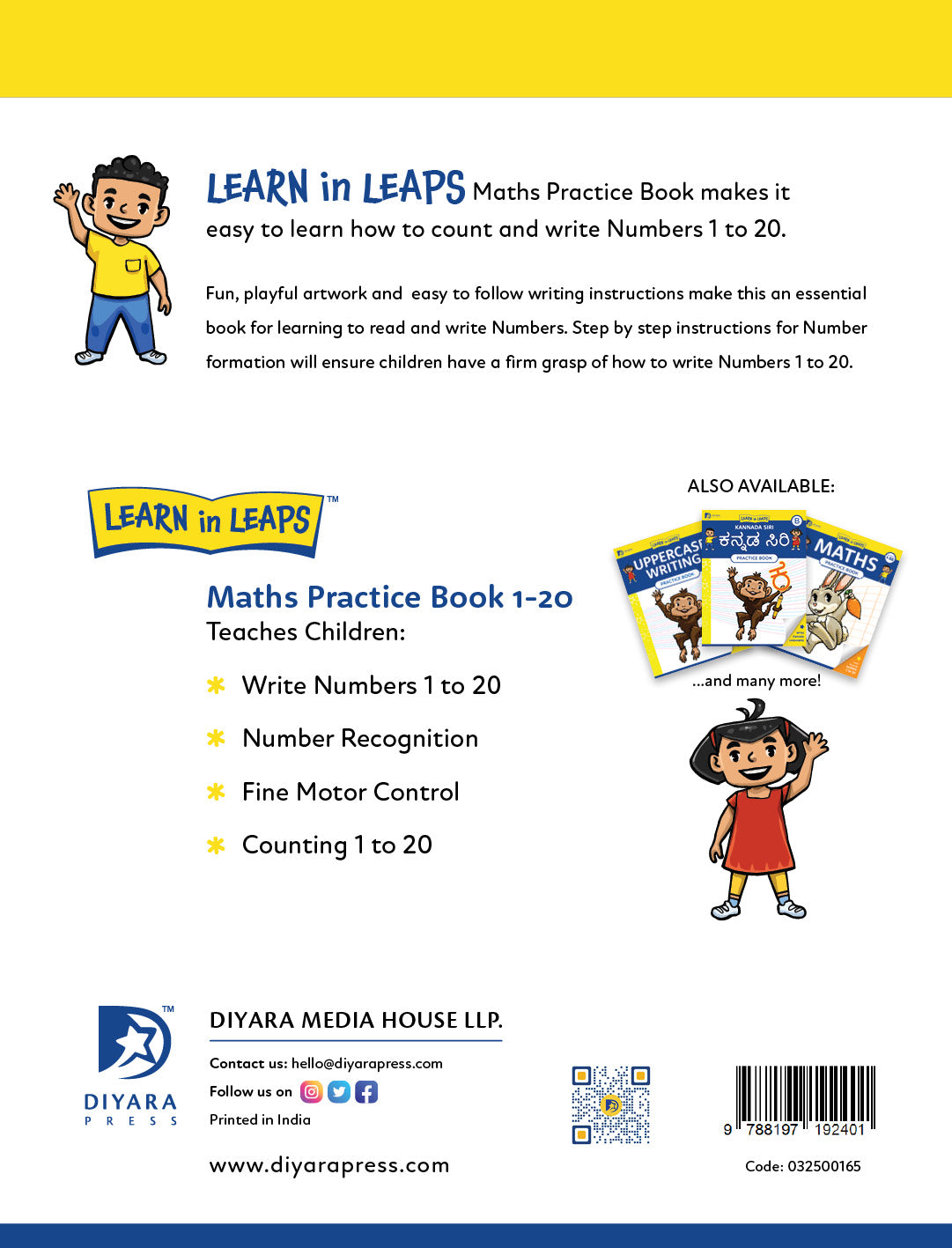Learn In Leaps Maths Practice Book Numbers 1-20