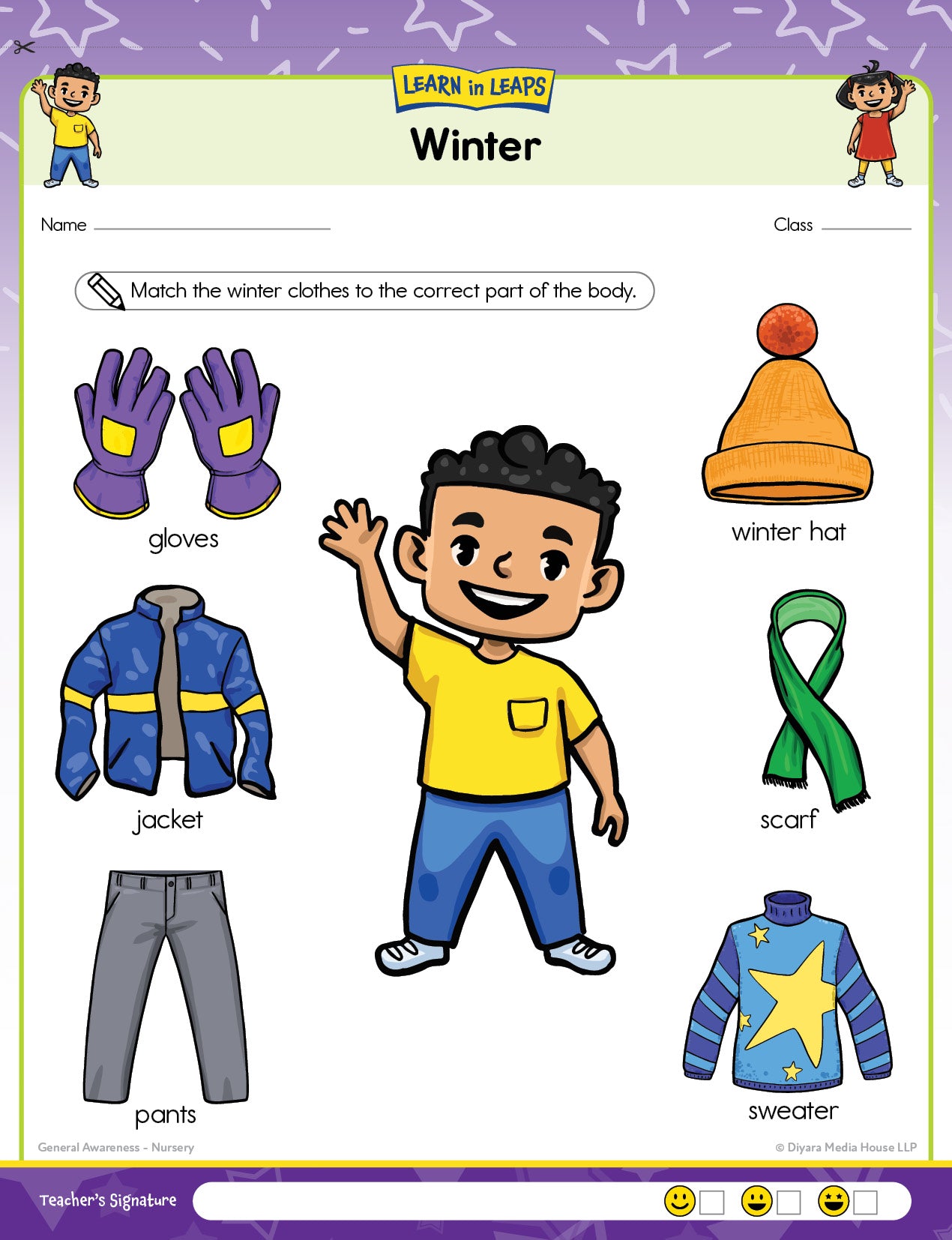 Learn In Leaps Worksheets - General Awareness, English & Maths Nursery 3+