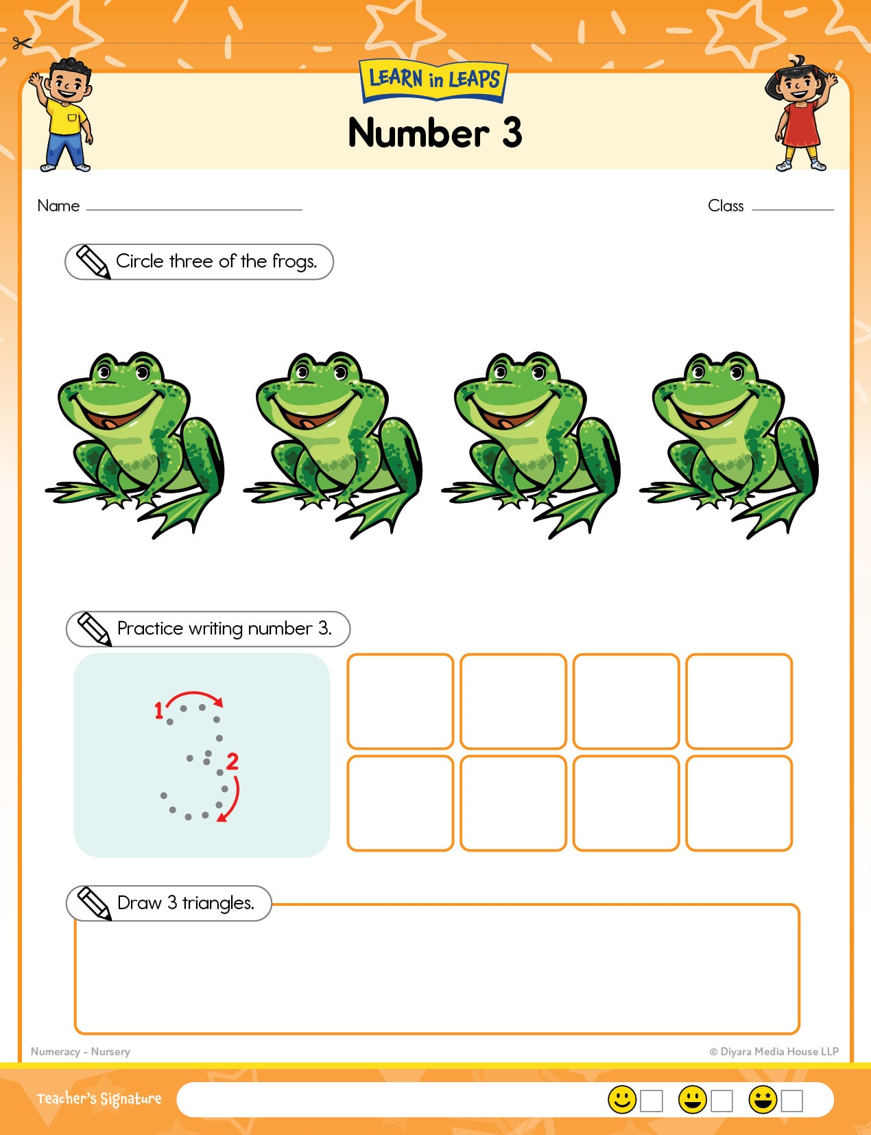 Learn In Leaps Worksheets - General Awareness, English & Maths Nursery 3+
