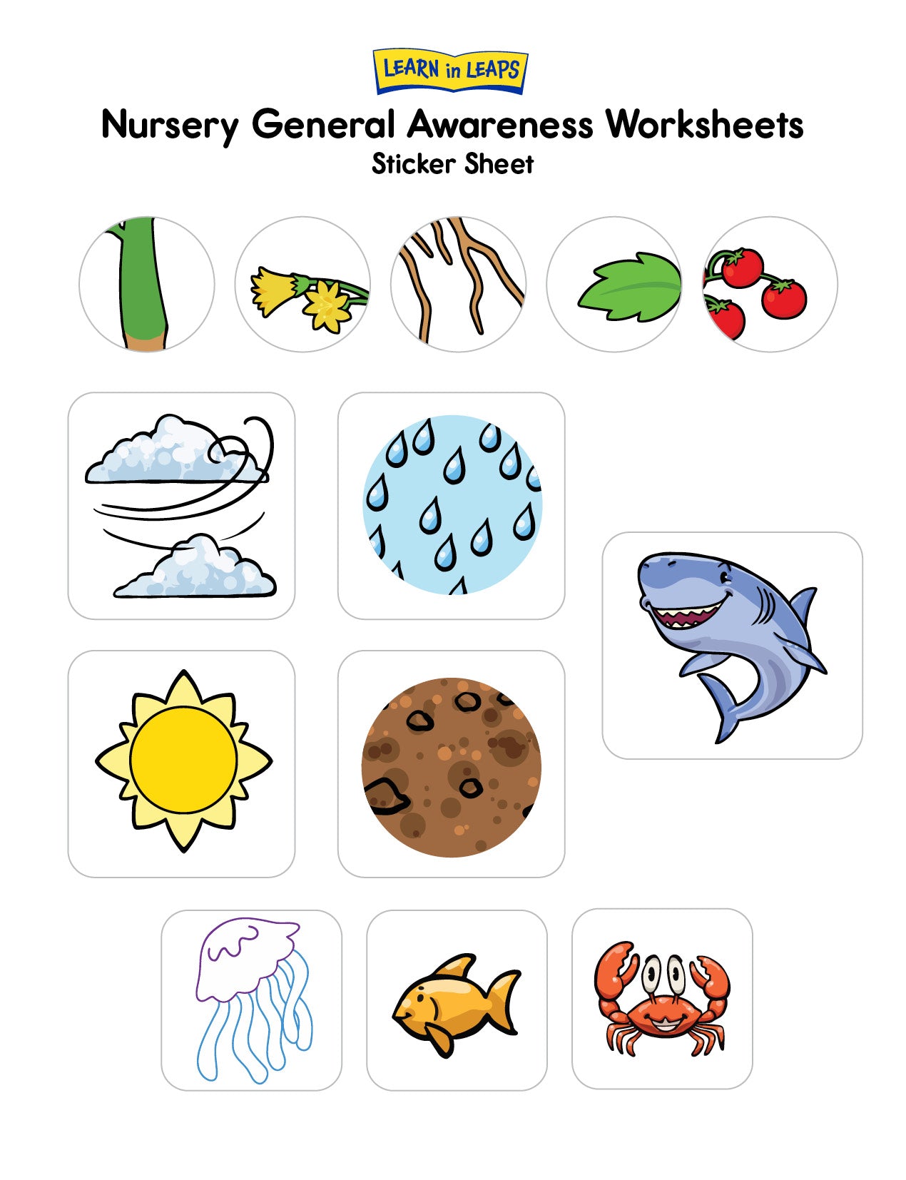 Learn In Leaps Worksheets - General Awareness, English & Maths Nursery 3+