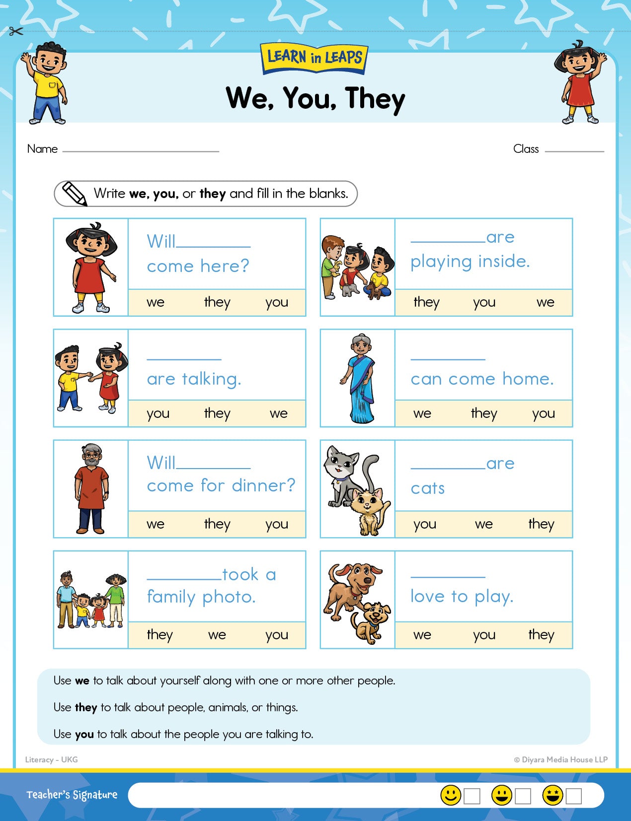 Learn In Leaps Worksheets - General Awareness, English & Maths UKG 5+