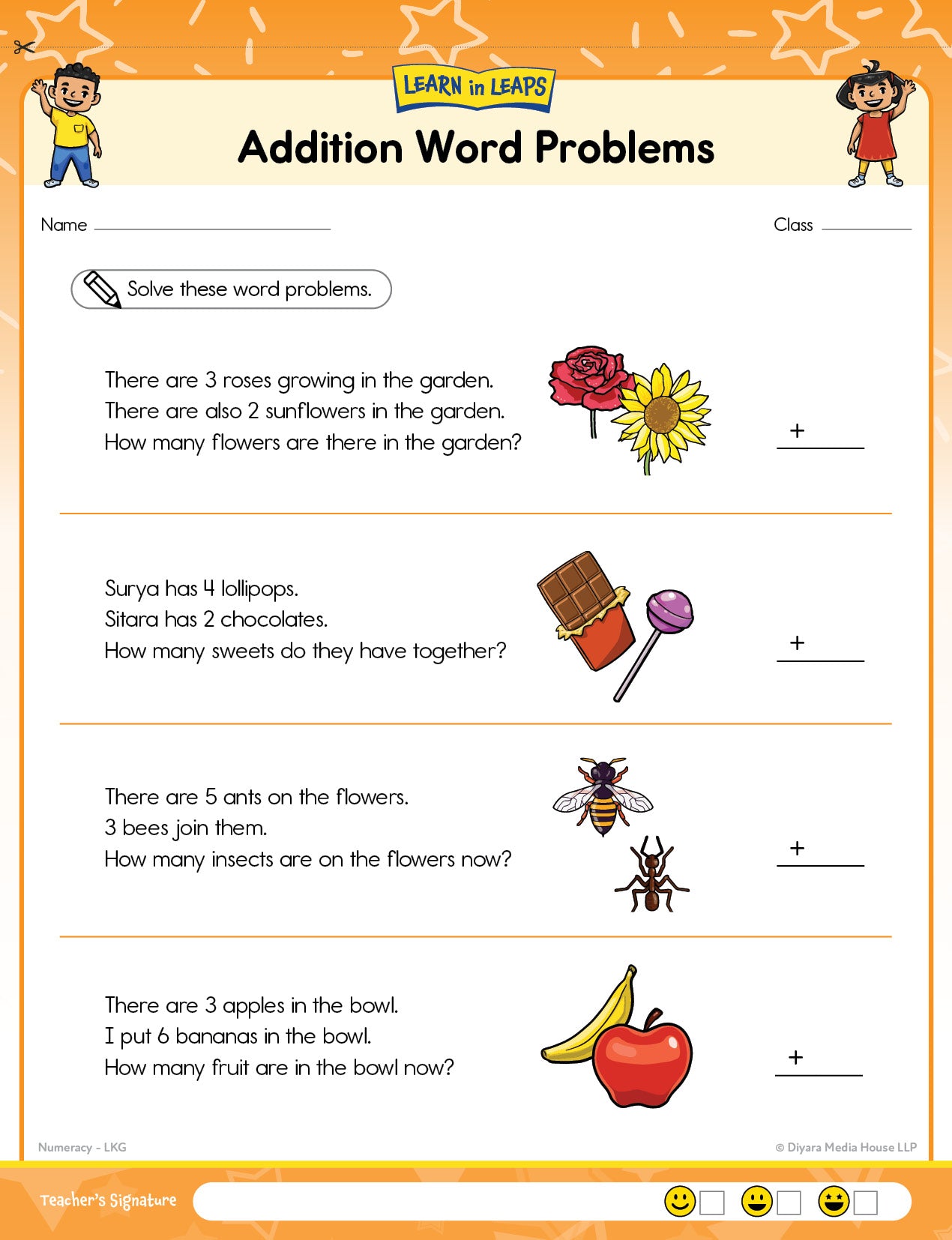 Learn In Leaps Worksheets - General Awareness, English & Maths UKG 5+