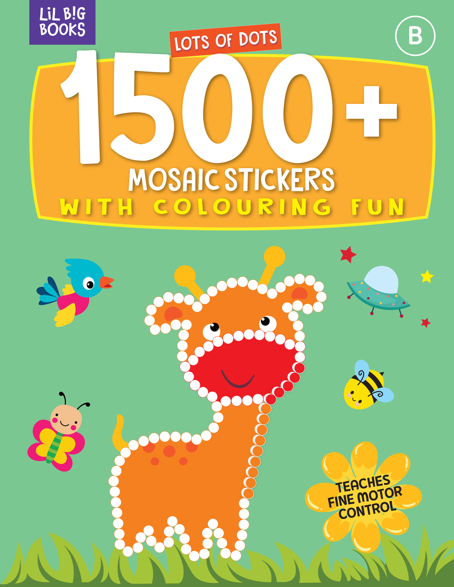 Lots  Of Dots  1500 + Mosaic Stickers  With  Colouring  Fun B