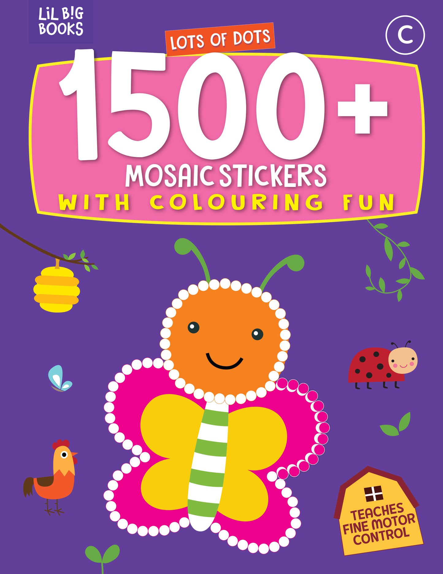 Lots Of Dots 1500 + Mosaic Stickers  With  Colouring Fun C