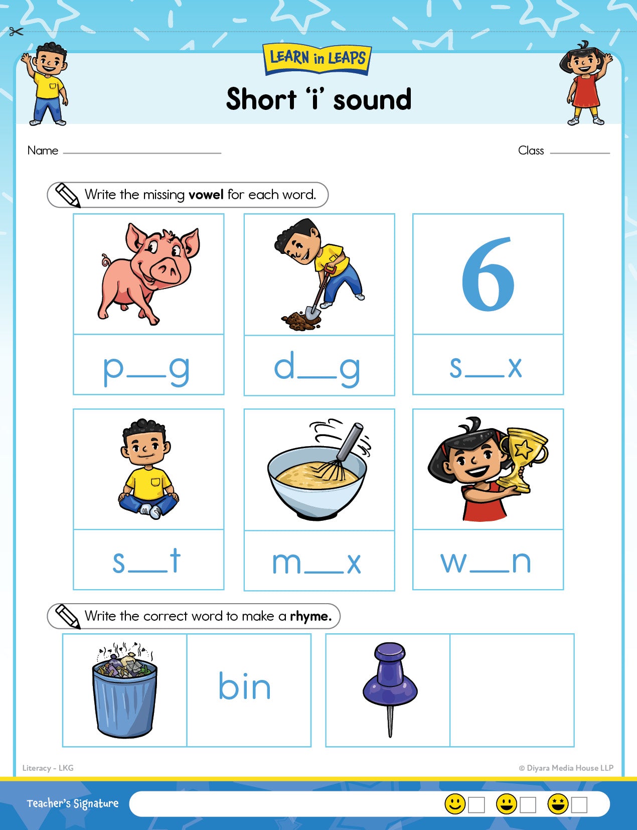 Learn In Leaps Worksheets - General Awareness, English & Maths LKG 4+