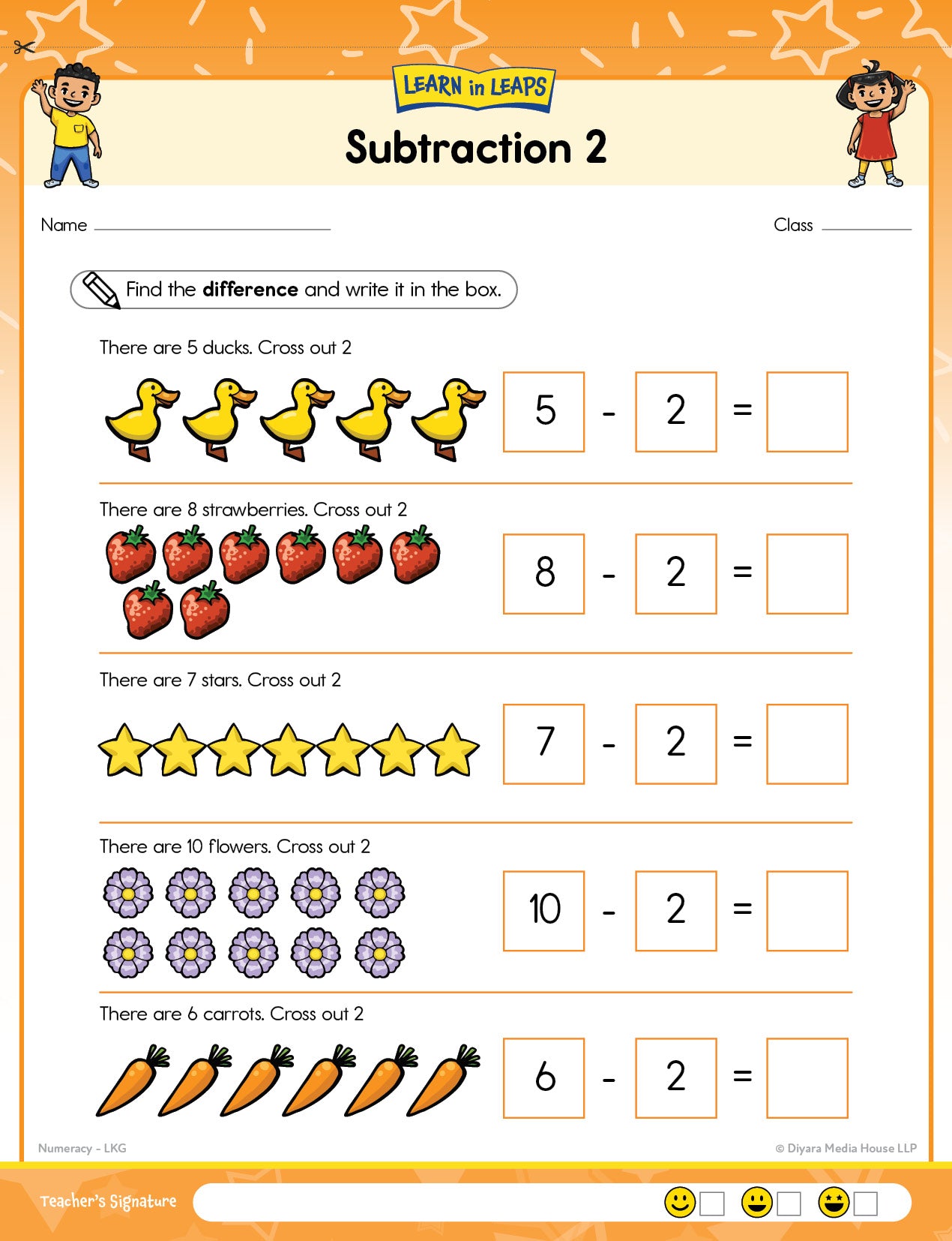Learn In Leaps Worksheets - General Awareness, English & Maths LKG 4+