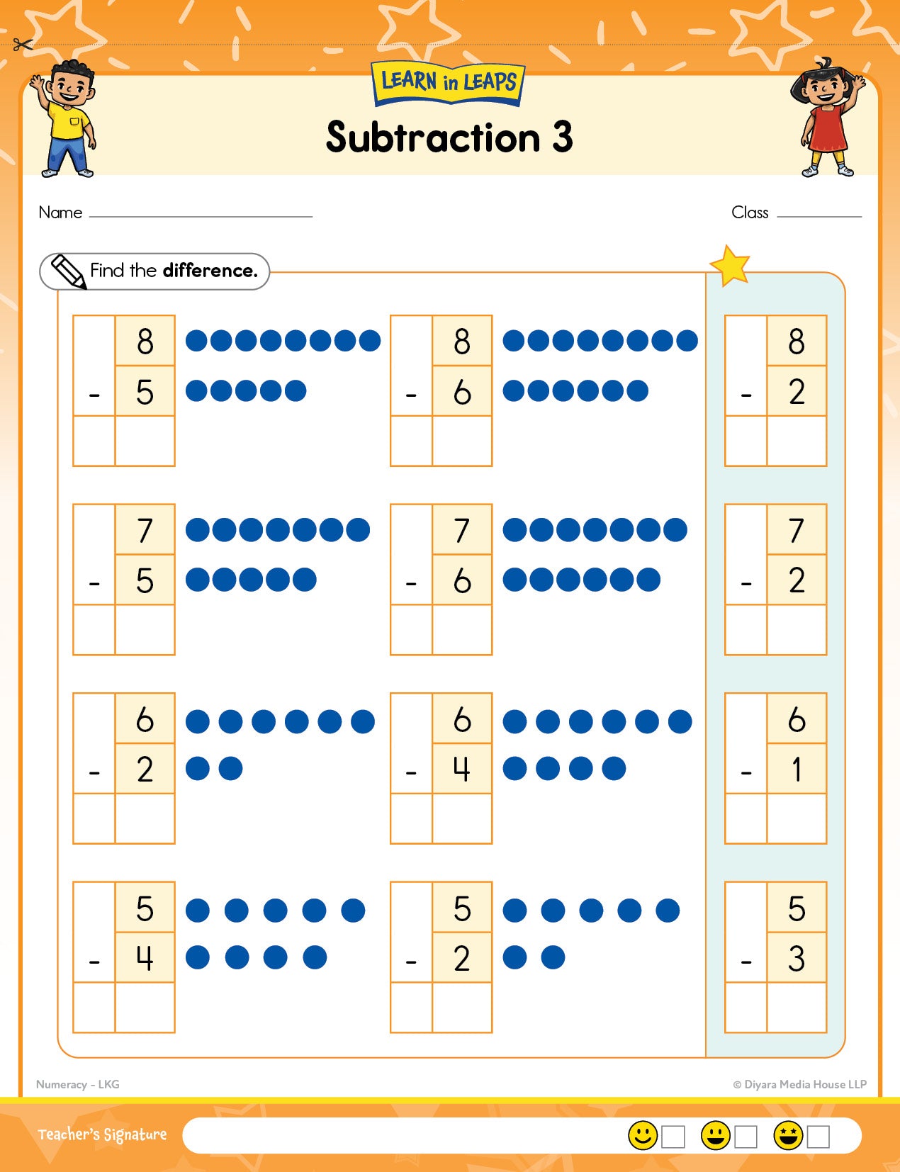 Learn In Leaps Worksheets - General Awareness, English & Maths UKG 5+