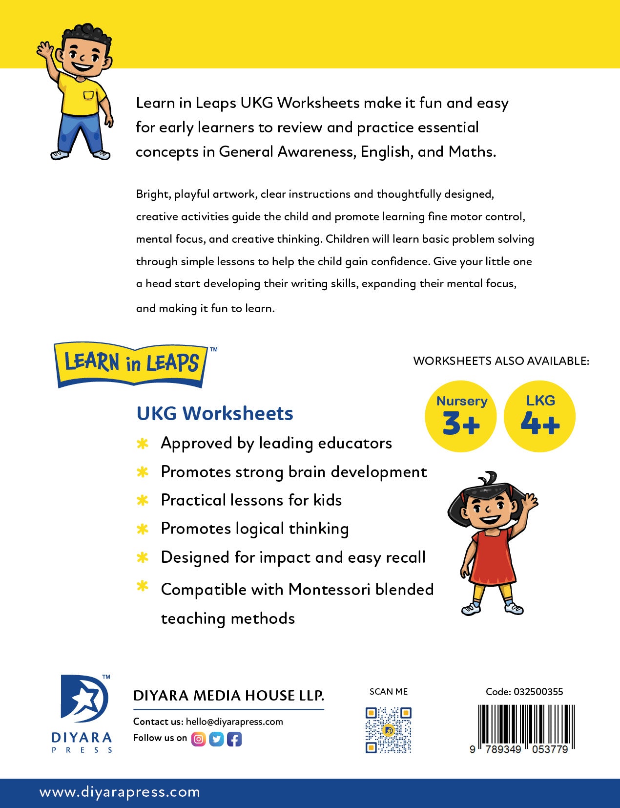 Learn In Leaps Worksheets - General Awareness, English & Maths UKG 5+